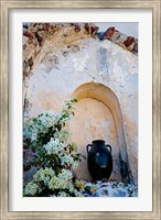 Pottery and Flowering Vine, Oia, Santorini, Greece Fine Art Print