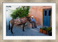 Resting Elderly Gentleman, Oia, Santorini, Greece Fine Art Print