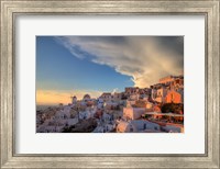 Greece, Santorini, Oia, Colorful Buildings Fine Art Print