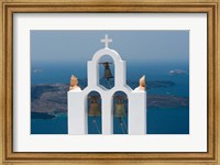 Greece, Santorini White Church Bell Tower Fine Art Print