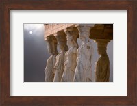 Greek Columns and Greek Carvings of Women, Temple of Zeus, Athens, Greece Fine Art Print