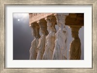Greek Columns and Greek Carvings of Women, Temple of Zeus, Athens, Greece Fine Art Print