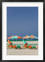 Greece, Crete, Hania, Elafonisi Beach Umbrellas Fine Art Print