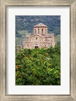 Byzantine church near Fodele, Grove of orange trees and Church of the Panayia, Crete, Greece Fine Art Print