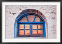 Window with sunset reflection, Mykonos, Greece Fine Art Print