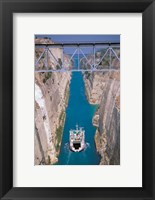 View of Corinth Canal, Corinthia, Corinth, Peloponnese, Greece Fine Art Print