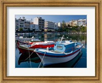 Boats on The Lake, Agios Nikolaos, Crete, Greece Fine Art Print