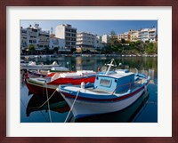 Boats on The Lake, Agios Nikolaos, Crete, Greece Fine Art Print
