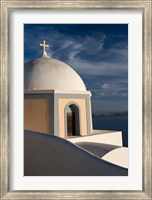 Church Dome Against Sky, Santorini, Greece Fine Art Print