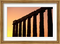 Temple of Poseidon Columns at Sunset, Cape Sounion, Attica, Greece Fine Art Print