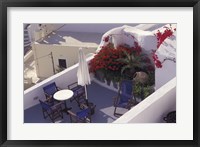 Patio of Hotel Between Fira and Imerovigli, Greece Fine Art Print