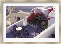 Patio of Hotel Between Fira and Imerovigli, Greece Fine Art Print