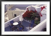 Patio of Hotel Between Fira and Imerovigli, Greece Fine Art Print