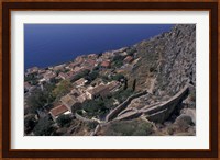 View from Upper to Lower Village, Monemvasia, Greece Fine Art Print