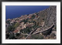 View from Upper to Lower Village, Monemvasia, Greece Fine Art Print