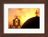 Kimisis Theotokov Church at Sunset, Thira, Santorini, Cyclades Islands, Greece Fine Art Print