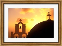 Kimisis Theotokov Church at Sunset, Thira, Santorini, Cyclades Islands, Greece Fine Art Print