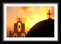 Kimisis Theotokov Church at Sunset, Thira, Santorini, Cyclades Islands, Greece Fine Art Print