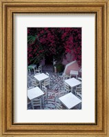 Restaurant Patio, Santorini, Greece Fine Art Print