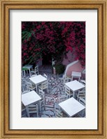 Restaurant Patio, Santorini, Greece Fine Art Print