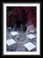Restaurant Patio, Santorini, Greece Fine Art Print