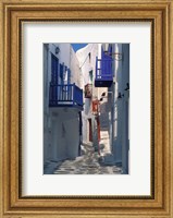 Cobblestone Alley, Santorini, Greece Fine Art Print