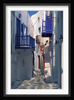 Cobblestone Alley, Santorini, Greece Fine Art Print