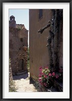 Narrow cobblestone Pathway, Monemvasia, Greece Fine Art Print
