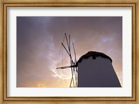Windmill at Sunrise, Mykonos, Greece Fine Art Print