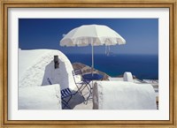 Terrace Overlooking Aegean Sea, Anafi, Cyclades Islands, Greece Fine Art Print