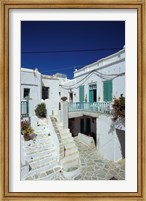 Stairs, Houses and Decorations of Chora, Cyclades Islands, Greece Fine Art Print