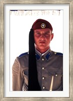 Close Up of Soldier in Traditional Dress, Athens, Greece Fine Art Print
