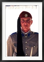 Close Up of Soldier in Traditional Dress, Athens, Greece Fine Art Print