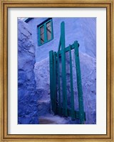 Green Gate on Kalymnos Island, Dodecanese Islands, Greece Fine Art Print