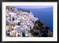 Mountains with Cliffside White Buildings in Santorini, Greece Fine Art Print