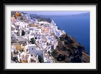Mountains with Cliffside White Buildings in Santorini, Greece Fine Art Print