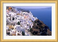 Mountains with Cliffside White Buildings in Santorini, Greece Fine Art Print