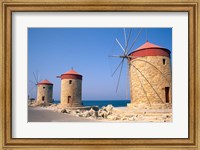 Old Windmills of Rhodes, Greece Fine Art Print