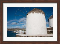 Greece, Cyclades, Mykonos, Hora Cycladic windmill in 'Little Venice' Fine Art Print