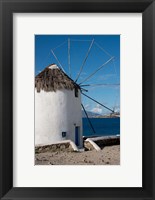 Greece, Cyclades, Mykonos, Hora Historic Cycladic style Windmill Fine Art Print