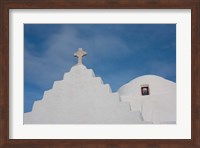 Greece, Cyclades, Mykonos, Hora Typical church rooftop Fine Art Print