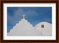 Greece, Cyclades, Mykonos, Hora Typical church rooftop Fine Art Print