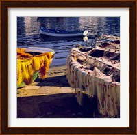 Greece, Mykonos Fishing Nets on Boats Fine Art Print