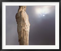 Sculptures of the Caryatid Maidens Support the Pediment of the Erecthion Temple, Adjacent to the Parthenon, Athens, Greece Fine Art Print