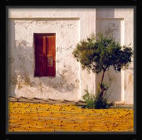 Greece, Mykonos, Fishing village, Nets Drying Fine Art Print