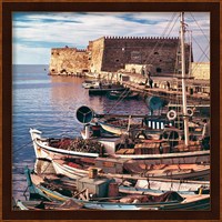 Greece, Crete, Fishing boats, Rossa al Mare Fine Art Print