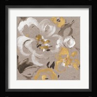 Brushed Petals II Gold Framed Print