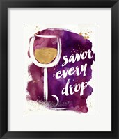 Watercolor Wine I Framed Print