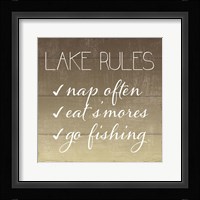 Lake Rules Framed Print