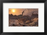 A Pack of Carnivorous Velociraptors from the Cretaceous Period Fine Art Print